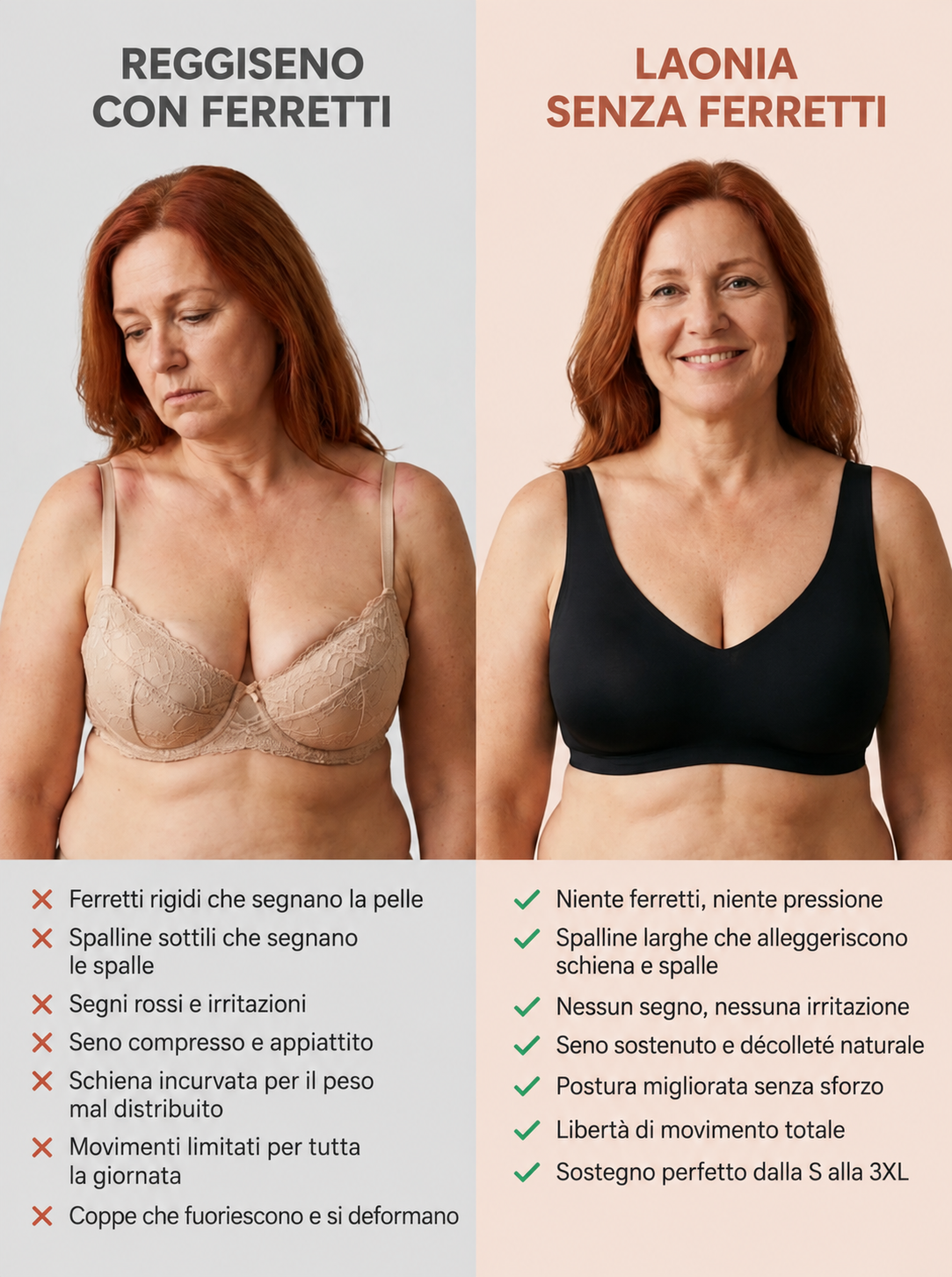 Reggiseno Modellante Laonia SoftLift™ | Scollo a V, Senza Ferretti