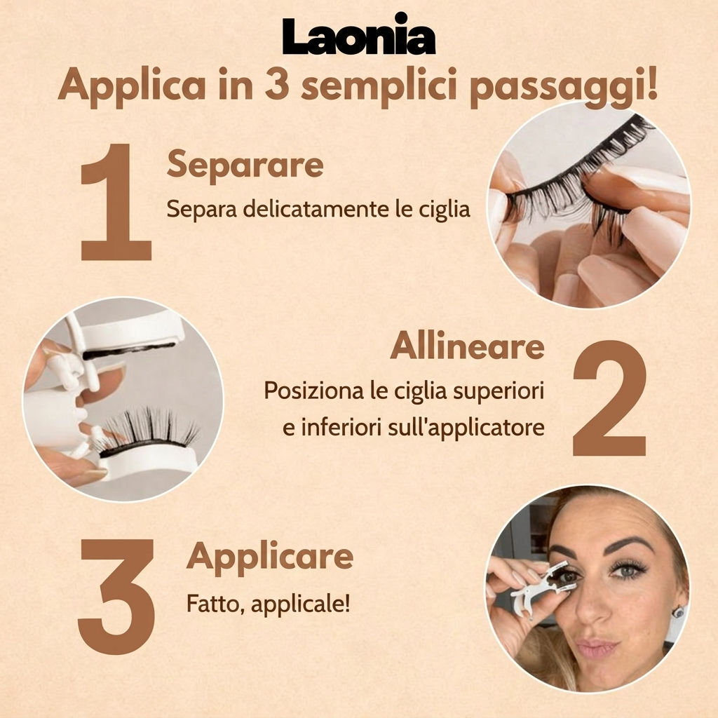Ciglia magnetiche Laonia™ senza colla